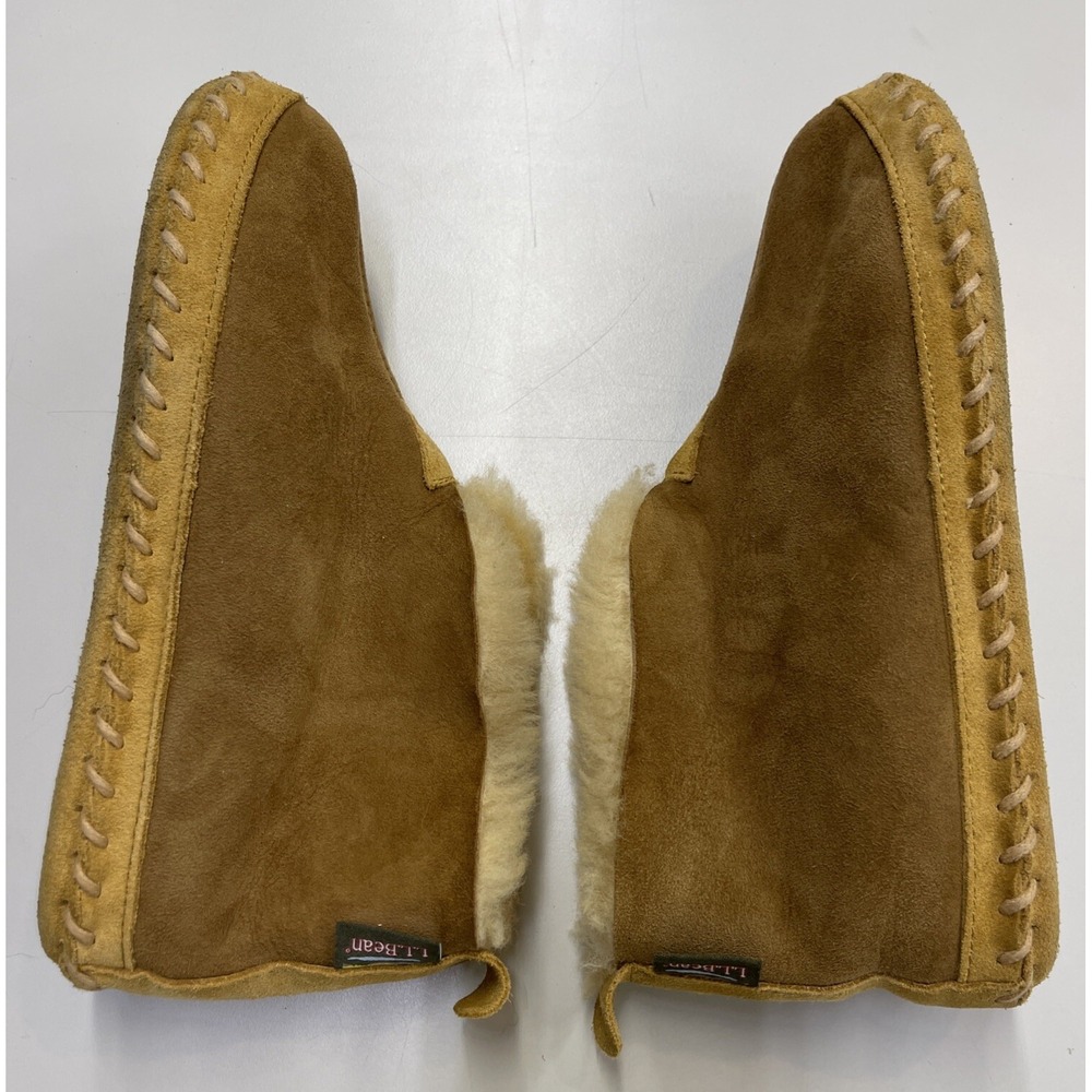 LL Bean Wicked Good Moccasins Suede Shearling Slippers Women's Size US 7 Medium - Picture 9 of 15